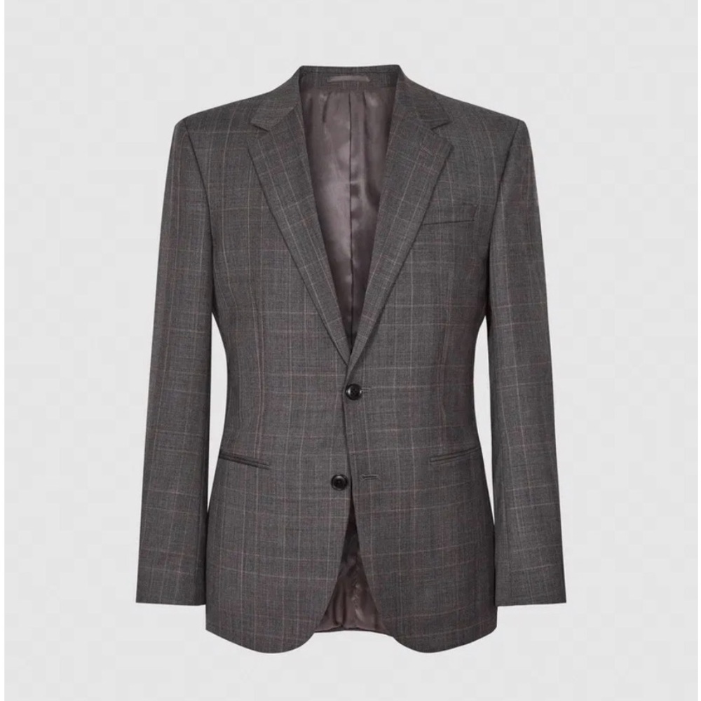 Reiss Ravenna Checked Slim Fit Suit Chest 38 Waist 32
